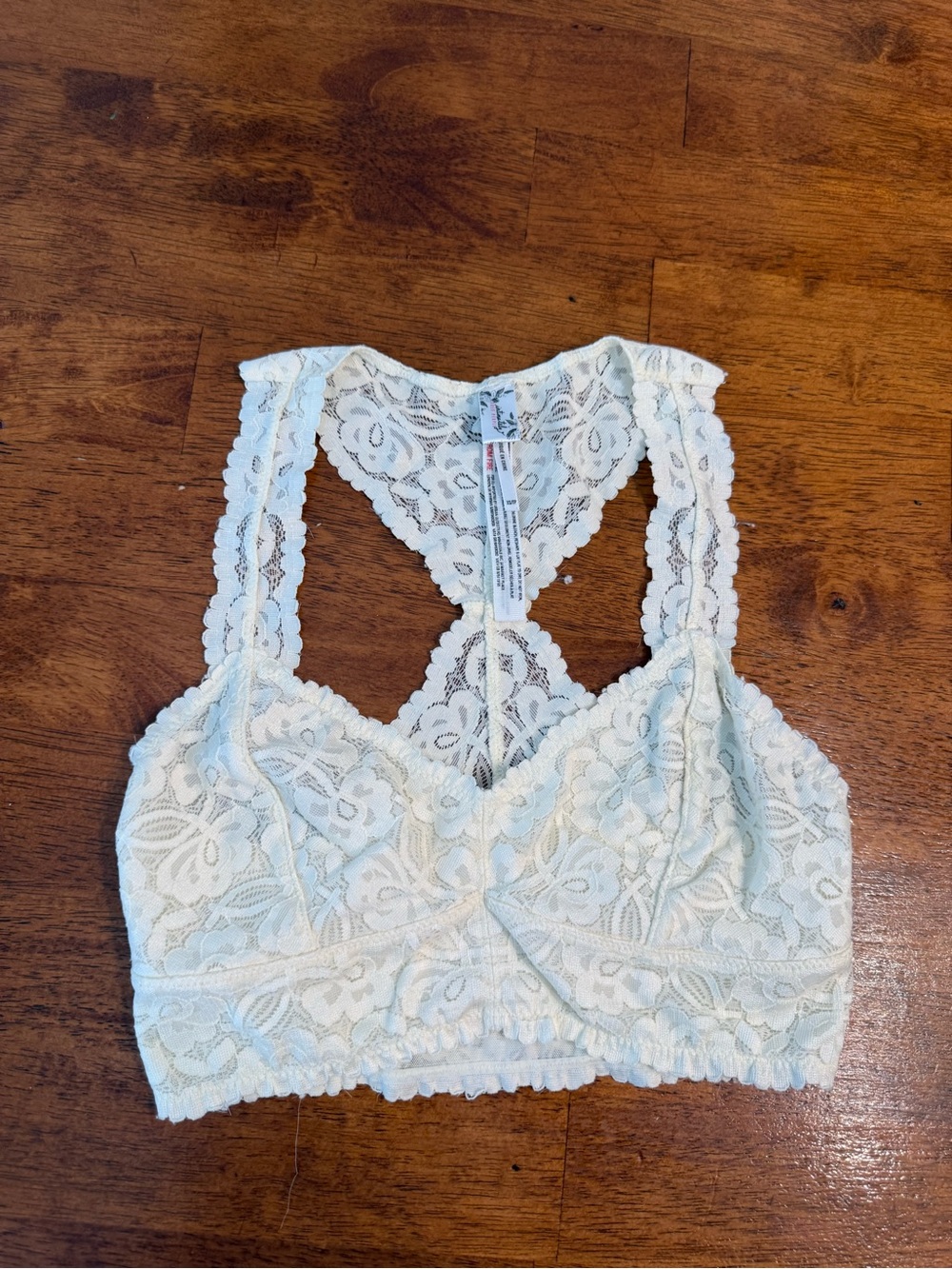 Intimately Free People Galloon Lace Racerback Bralette Ivory Cream Size XS
